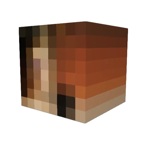 k323 Minecraft avatar head, 3D render