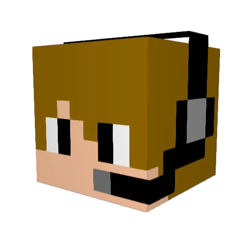 k3ny Minecraft avatar head, 3D render