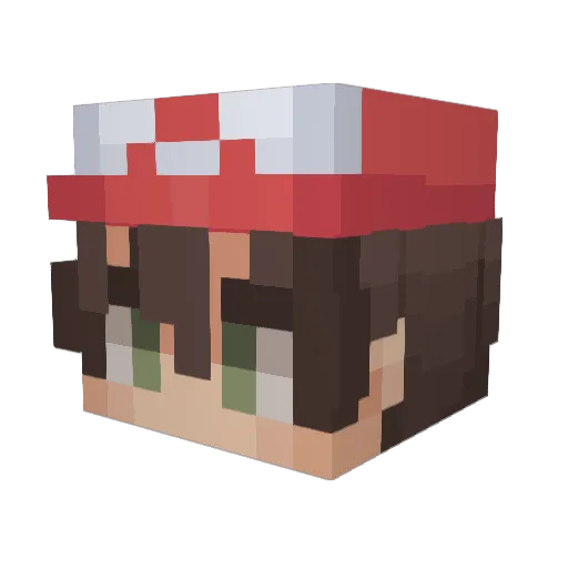 k3zu Minecraft avatar head, 3D render