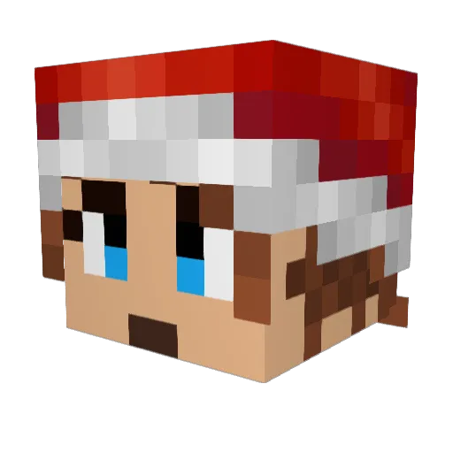 k6vin Minecraft avatar head, 3D render