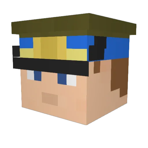 kAptEn3n Minecraft avatar head, 3D render