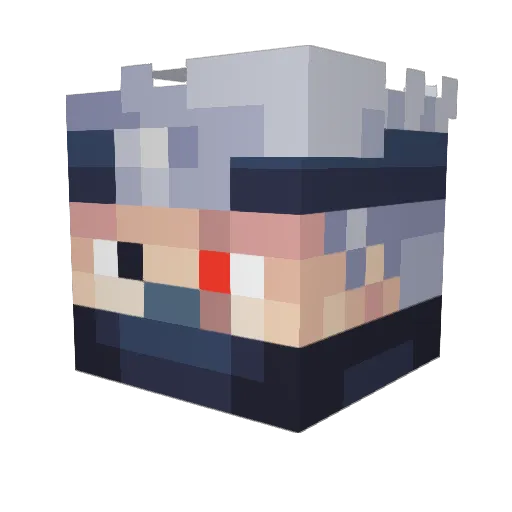 kKakashi Minecraft avatar head, 3D render