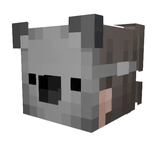 kKoalafied Minecraft avatar head, 3D render