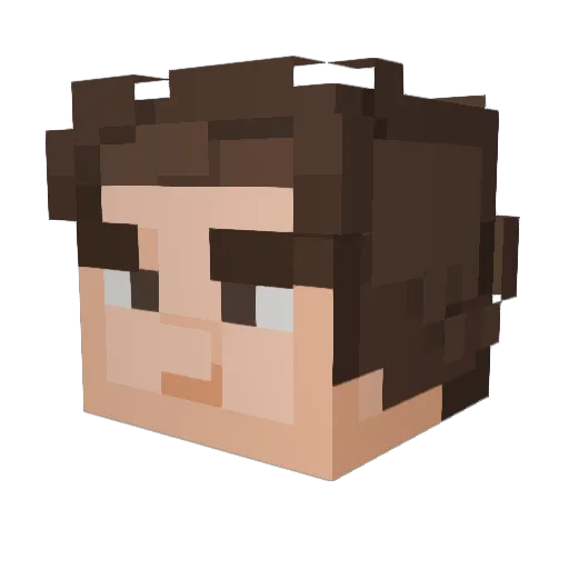 kPPib Minecraft avatar head, 3D render