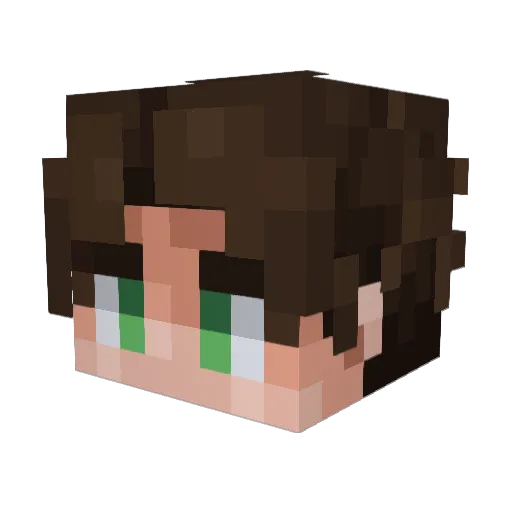 kW1st Minecraft avatar head, 3D render