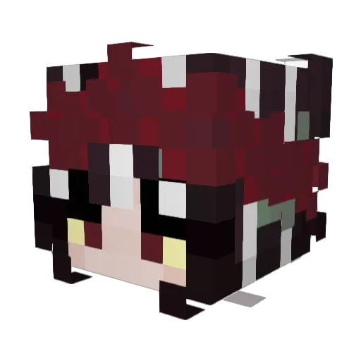 k_June Minecraft avatar head, 3D render