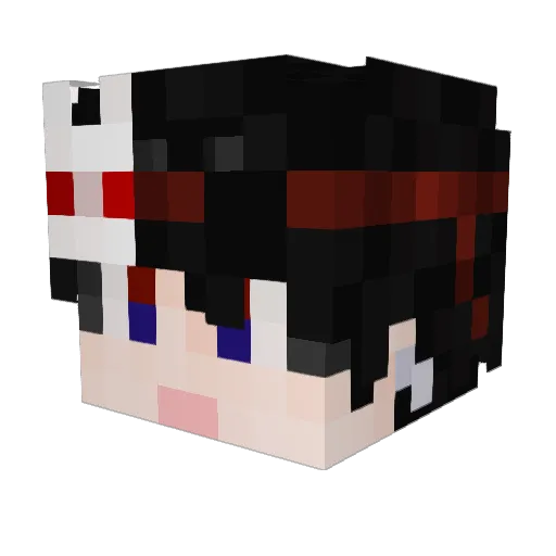 k_Mawu Minecraft avatar head, 3D render