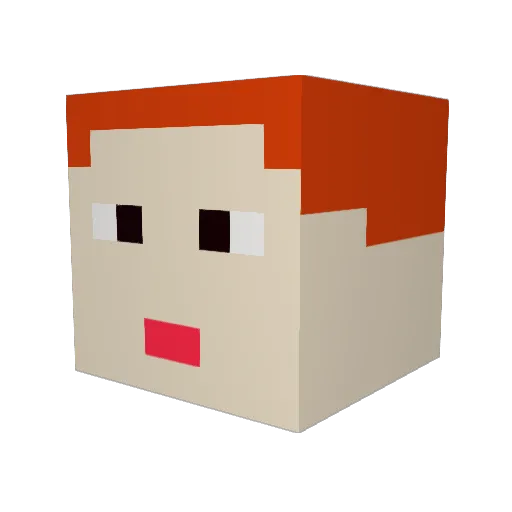 k_cat333 Minecraft avatar head, 3D render