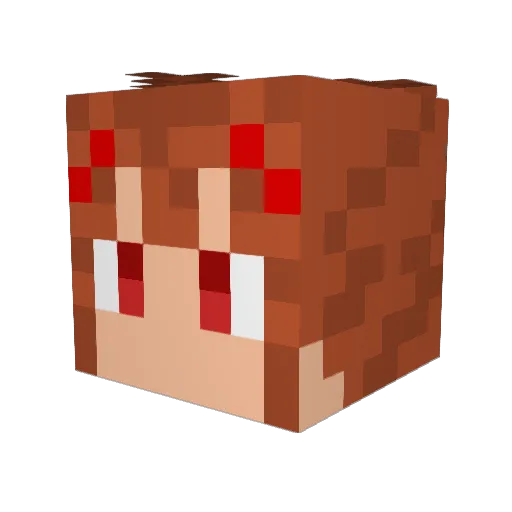 k_chitose Minecraft avatar head, 3D render