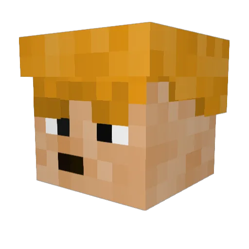 k_diver Minecraft avatar head, 3D render