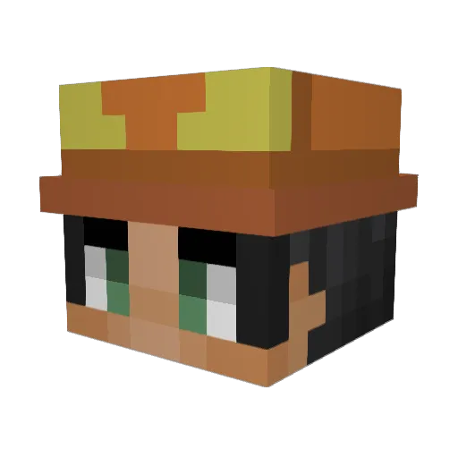 kabochakun Minecraft avatar head, 3D render