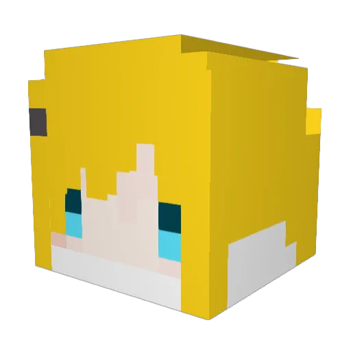 kabotyaneko Minecraft avatar head, 3D render