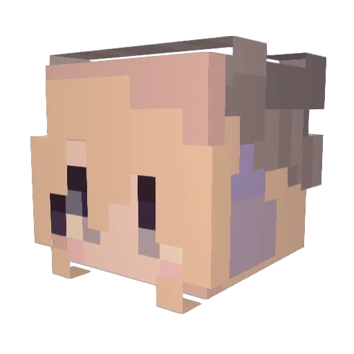kacevv Minecraft avatar head, 3D render