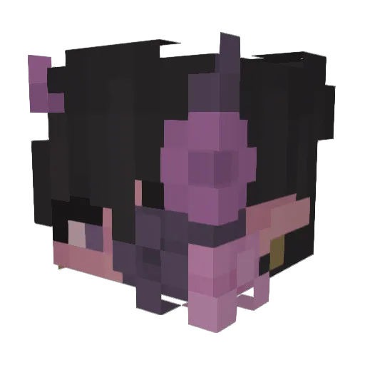 kachicu Minecraft avatar head, 3D render