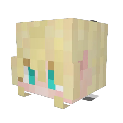 kachimochi Minecraft avatar head, 3D render
