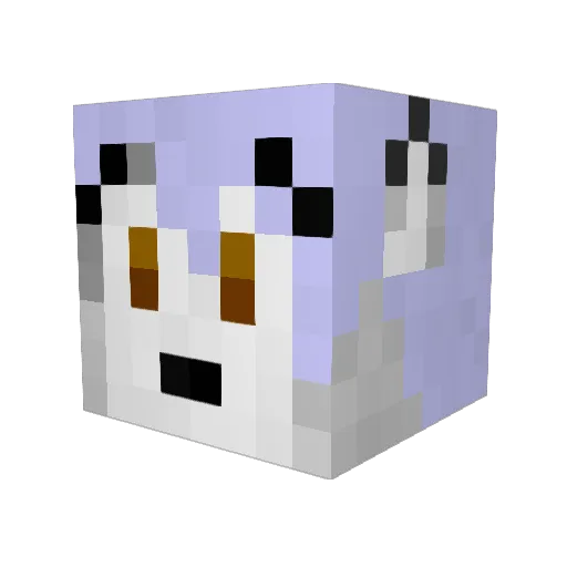 kacifox Minecraft avatar head, 3D render