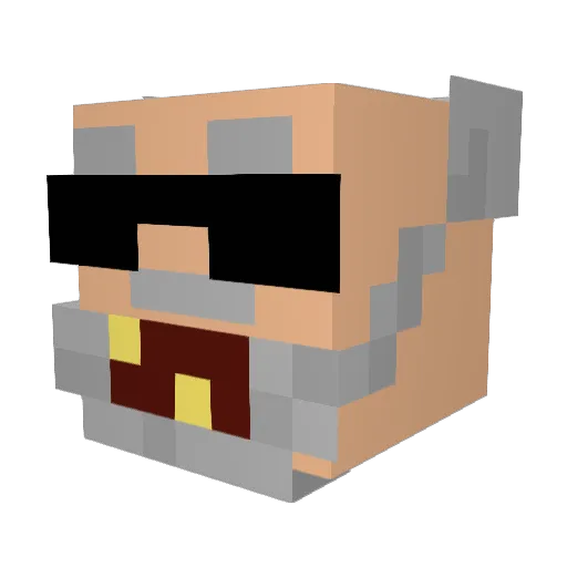 kacioo Minecraft avatar head, 3D render