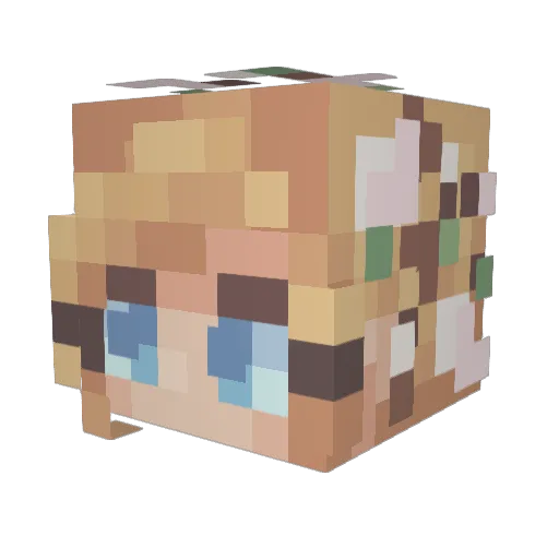 kackokari Minecraft avatar head, 3D render