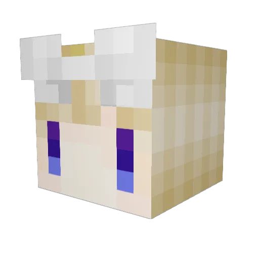 kaede0zm Minecraft avatar head, 3D render