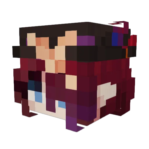 kaedeplushie Minecraft avatar head, 3D render