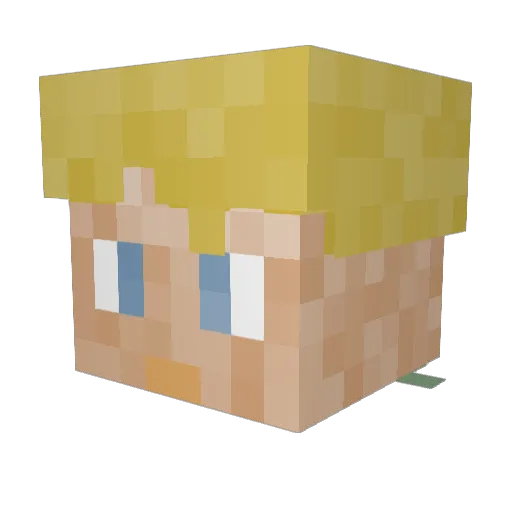 kaelhaji Minecraft avatar head, 3D render