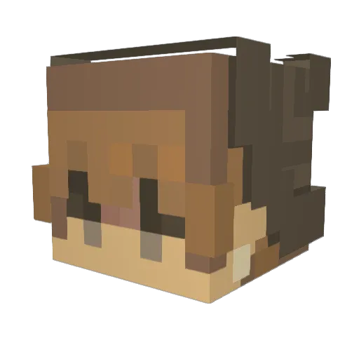 kaetaso Minecraft avatar head, 3D render