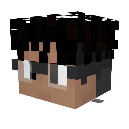 kagazagito Minecraft avatar head, 3D render