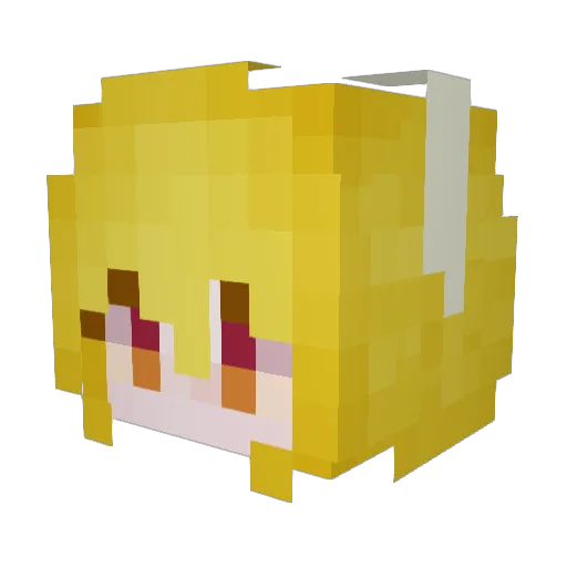 kagerone Minecraft avatar head, 3D render