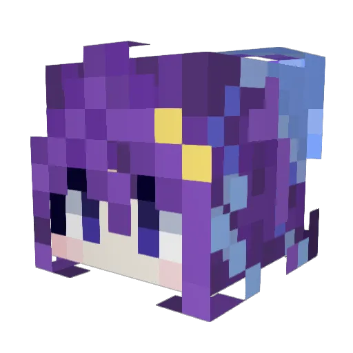 kagurahoshina Minecraft avatar head, 3D render