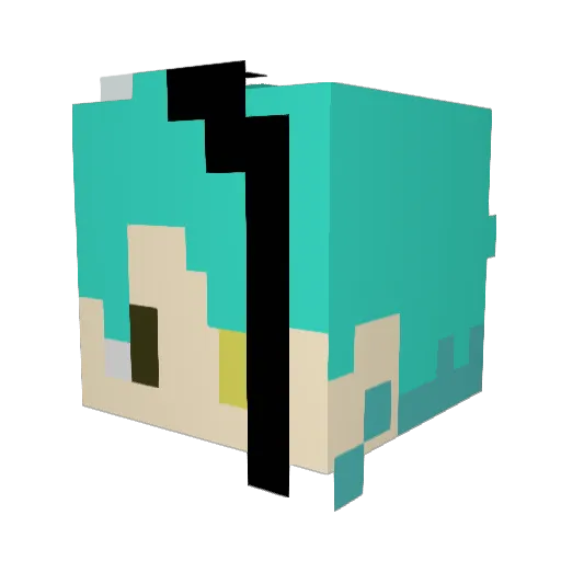kahato Minecraft avatar head, 3D render