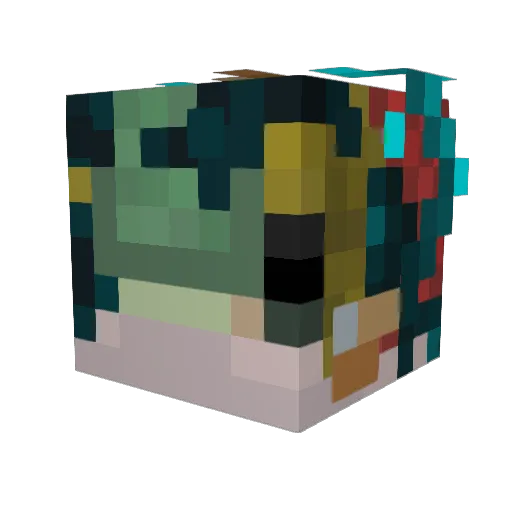 kahninja Minecraft avatar head, 3D render