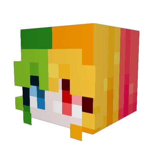 kahootchan Minecraft avatar head, 3D render