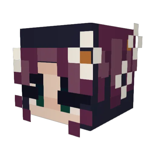 kaiilii Minecraft avatar head, 3D render