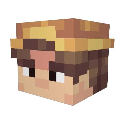 kaikwrld Minecraft avatar head, 3D render