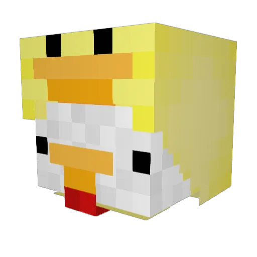 kain_120_ Minecraft avatar head, 3D render