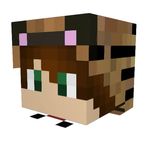 kaiomie Minecraft avatar head, 3D render