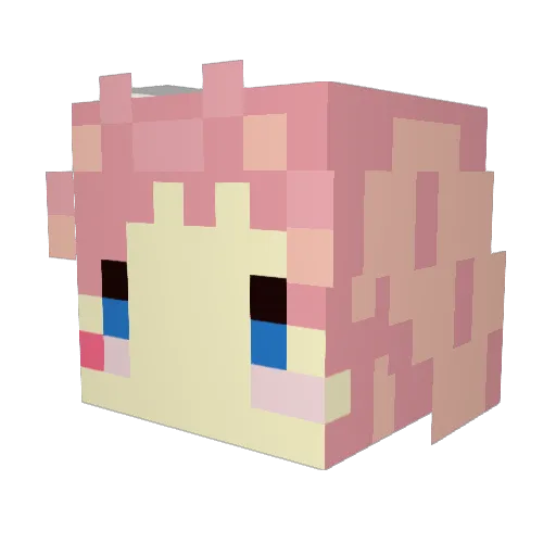 kaitomia Minecraft avatar head, 3D render