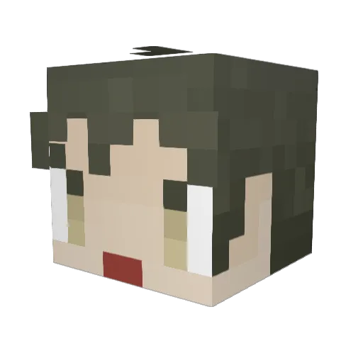 kaiwarena Minecraft avatar head, 3D render