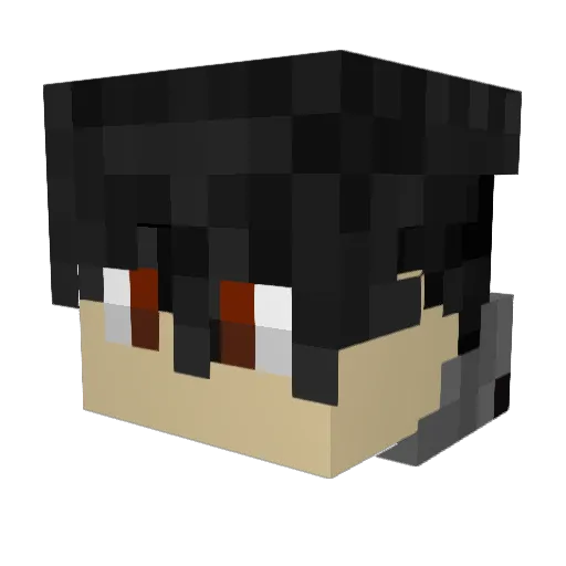 kaixious Minecraft avatar head, 3D render