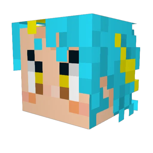 kaizawa3 Minecraft avatar head, 3D render
