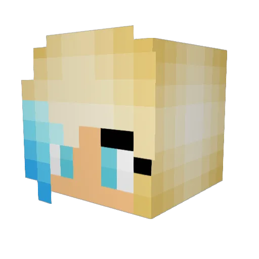 kaja12blue Minecraft avatar head, 3D render