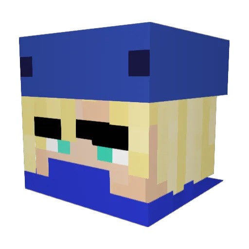 kaka0o Minecraft avatar head, 3D render