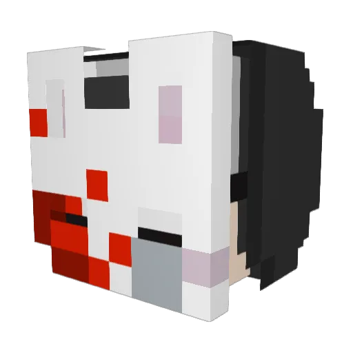 kakafinXD Minecraft avatar head, 3D render