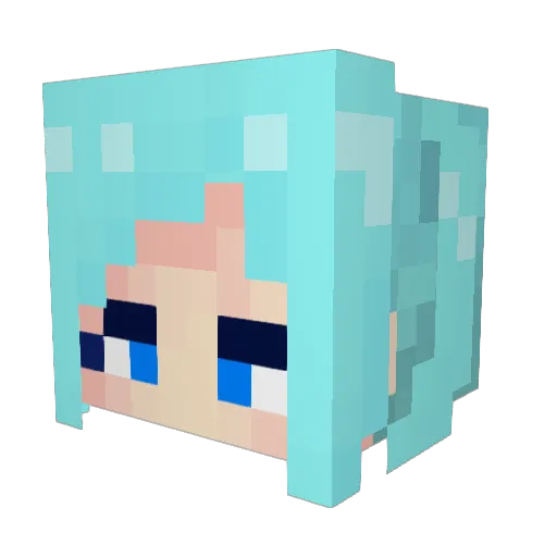 kakera_kamo Minecraft avatar head, 3D render
