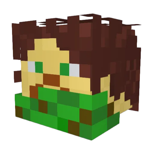 kaki255 Minecraft avatar head, 3D render
