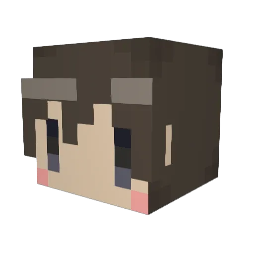 kakifu Minecraft avatar head, 3D render