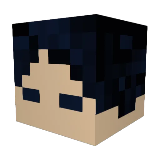 kakiseo Minecraft avatar head, 3D render