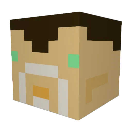 kakkelakken Minecraft avatar head, 3D render