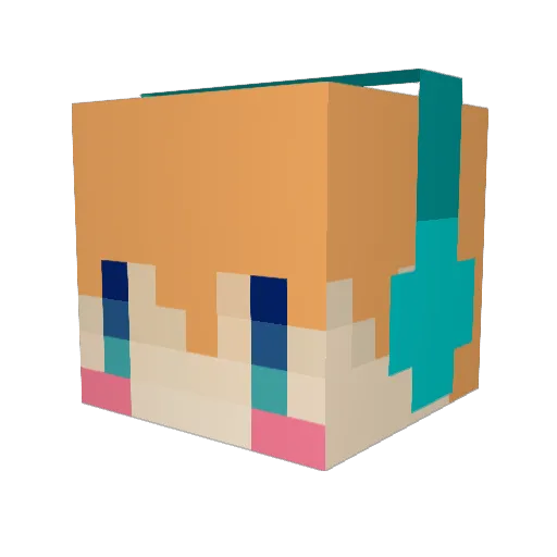 kakohaku Minecraft avatar head, 3D render
