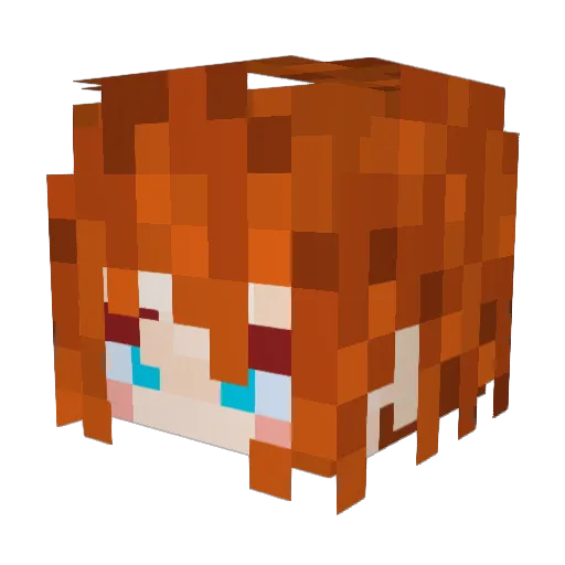 kakrotq Minecraft avatar head, 3D render